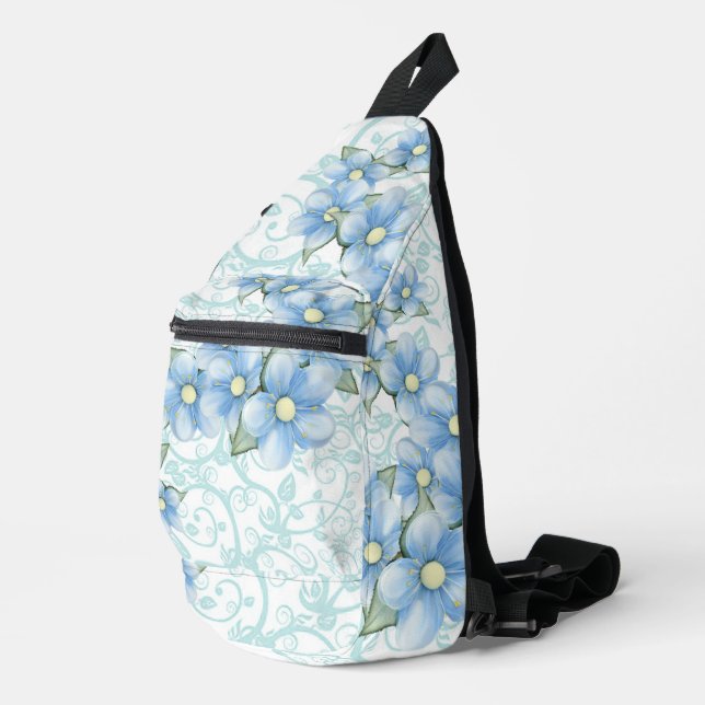 Sac À Bandoulière Blue Flowers (Coin droit)