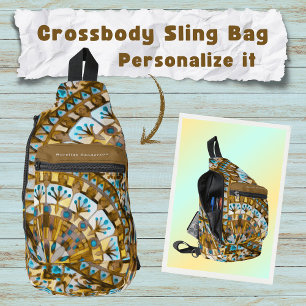 Sac À Bandoulière Boho Mosaic Carrelage jaune Miel -
