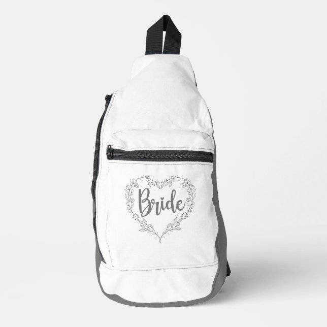 Sac À Bandoulière BRIDE gris blanc (Recto)