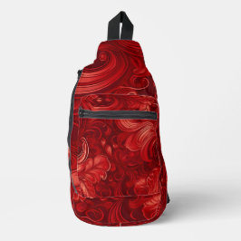 SAC À BANDOULIÈRE BRIGHT RED ABSTRACT SWIRLS