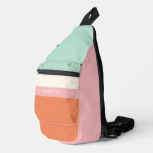 Sac À Bandoulière Brochure de menthe Blocs de couleurs modernes Bloc