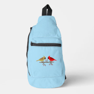 Sac À Bandoulière Cardinaux de Noël mignons et baies rouges