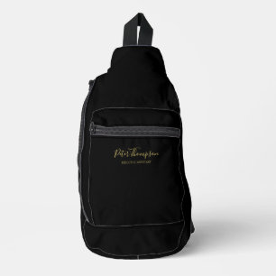 Sac À Bandoulière Carte de signature élégante de script d'affaires