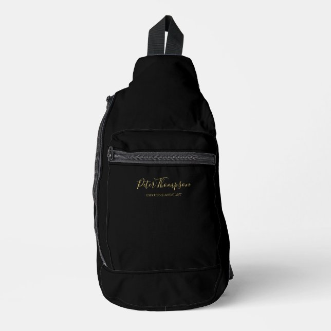 Sac À Bandoulière Carte de signature élégante de script d'affaires (Recto)