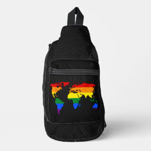 Sac À Bandoulière Carte du monde de la fierté LGBT