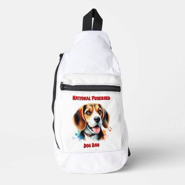 Sac À Bandoulière Célébration beagle : Journée nationale du chien de (Recto)