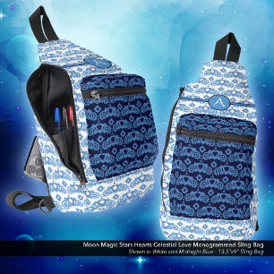 Sac À Bandoulière Celestial Love Stars Coeurs Motif Monogramme