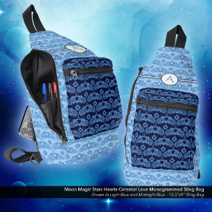 Sac À Bandoulière Celestial Love Stars Coeurs Motif Monogramme