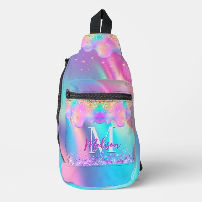 Sac À Bandoulière Chic holographique parties scintillant goutte mono (Recto)