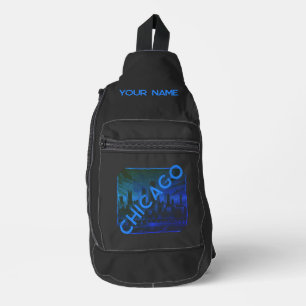 Sac À Bandoulière Chicago Black Blue personnalisé 