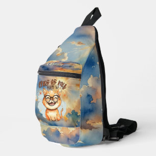 Sac À Bandoulière Ciel bleu et soleil Happy Face Cat