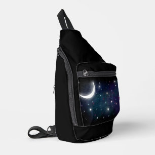 Sac À Bandoulière Ciel nocturne de fantaisie Lune et Étoiles