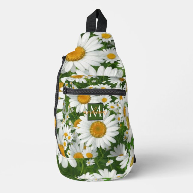Sac À Bandoulière Classic marguerite motif blanc champs fleuris verd (Recto)