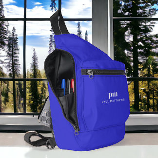 Sac À Bandoulière Cobalt Bleu Simple Nom minimal Monogramme