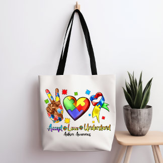 Sac à bandoulière cœur puzzle pour la sensibilisat