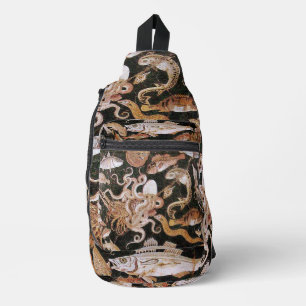 SAC À BANDOULIÈRE COLLECTION POMPEI / SCÈNE DE VIE MARINE