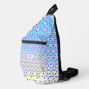 Sac à bandoulière Columbine bleu et jaune