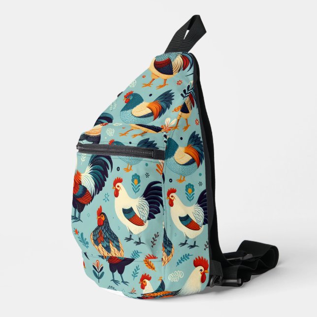 Sac À Bandoulière Conception du poulet et du coq (Coin droit)