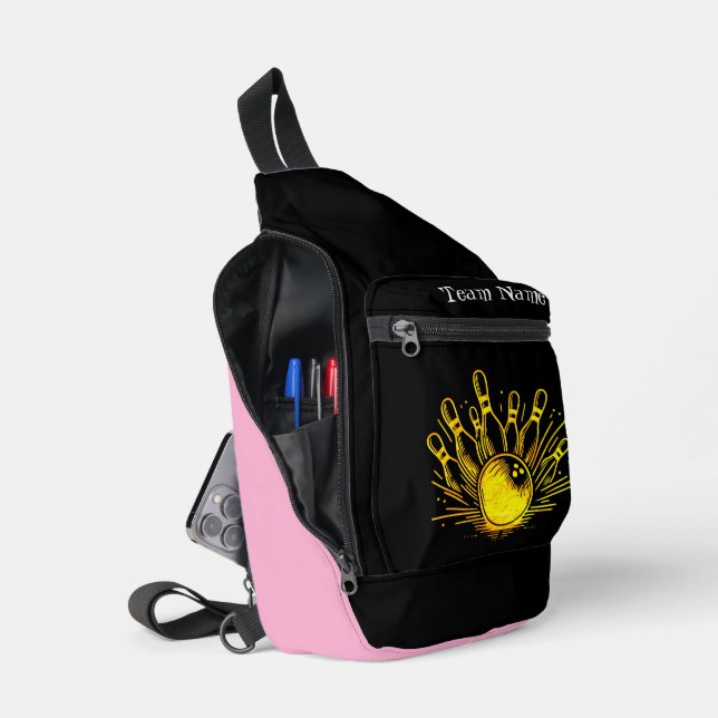 Sac À Bandoulière Conception personnalisée de l'équipe de Bowling en (Ouvrir)