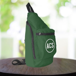 Sac À Bandoulière Couleurs et lettres de l'école verte et blanche