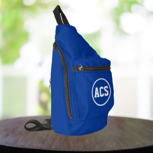 Sac À Bandoulière Couleurs et lettres scolaires bleu royal et blanc