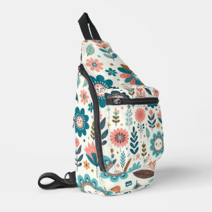 Sac À Bandoulière Cute Boho Feuilles et fleurs