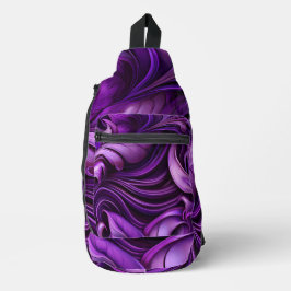 SAC À BANDOULIÈRE DARK PURPLE ABSTRACT SWIRLS
