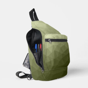 Sac À Bandoulière Dégradé vert armée à motif de maille géométrique