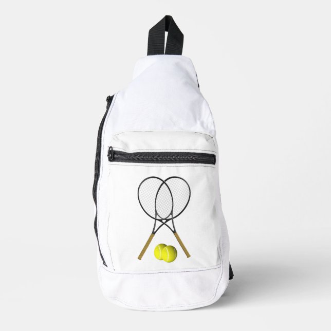Sac À Bandoulière Double Tennis Sport Thème (Recto)