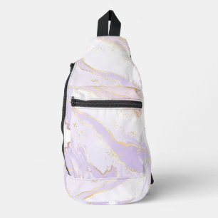 Sac À Bandoulière Douce Pourpre Aquarelle Éclaboussure d'Or Élégante