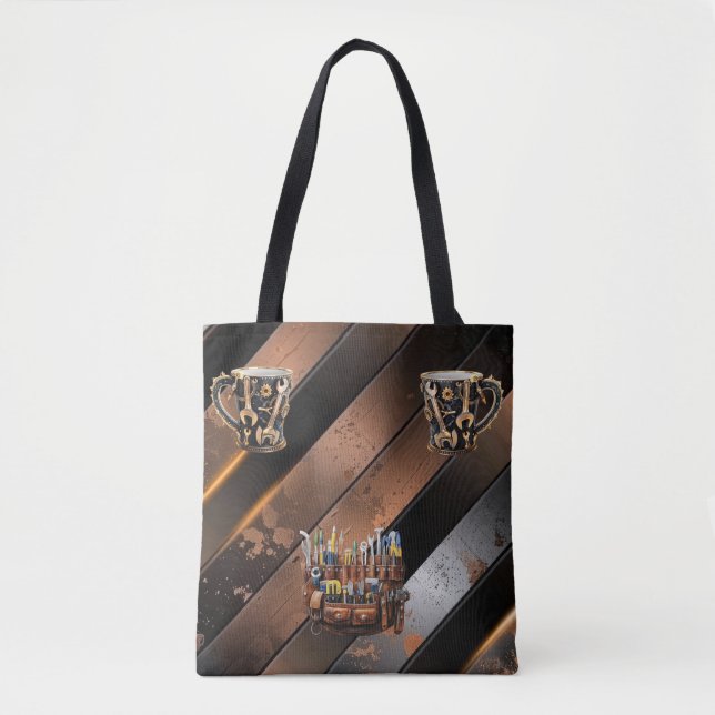 Sac à bandoulière dramatique noir et cuivre Tool M (Devant)