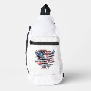 Sac À Bandoulière Drapeau et aigle des États-Unis. Indépendance
