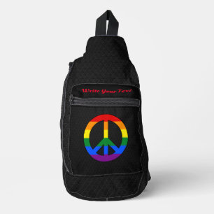 Sac À Bandoulière Drapeau LGBT signe de paix