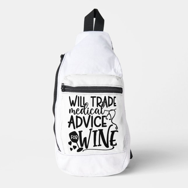 Sac À Bandoulière Échange De Conseils Médicales Pour Le Vin (Recto)
