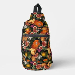 Sac À Bandoulière Élégant agrumes jaunes oranges fruits imprimé moti