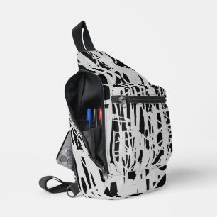 Sac À Bandoulière Élégant Simple Noir & Gris