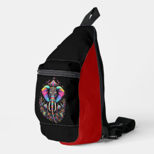 Sac À Bandoulière Eléphant Majestueux Avec Peinture Visage Vibrante
