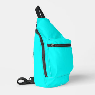 Sac à bandoulière en tissu bleu aqua uni ou imprim