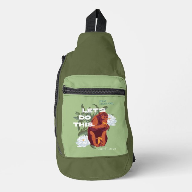 Sac À Bandoulière "Faisons ça" Singe - Le Lotus Blanc (Recto)