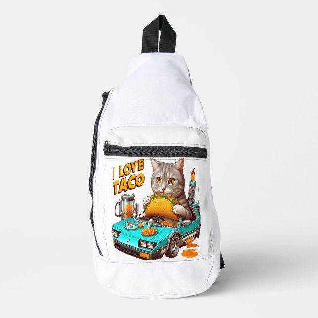 Sac À Bandoulière Feline Fiesta I love Taco (Recto)