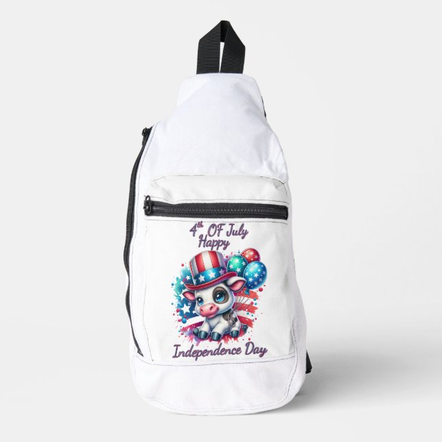 Sac À Bandoulière Fête des vaches avec ballons fête de l'indépendanc (Recto)