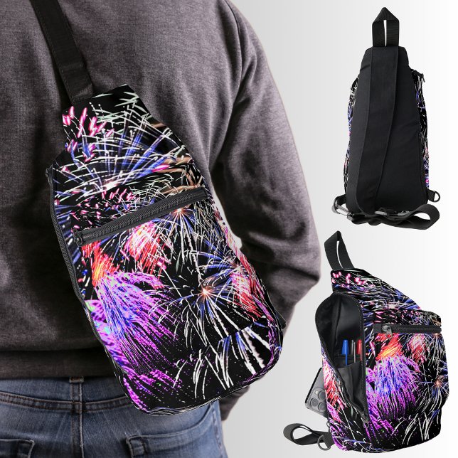 Sac À Bandoulière Feu d'artifice Afficher Fête Patriotique (Fireworks Display Patriotic Holiday Sling Bag)