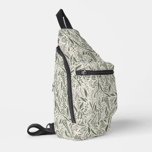 Sac À Bandoulière Feuilles floraux verts