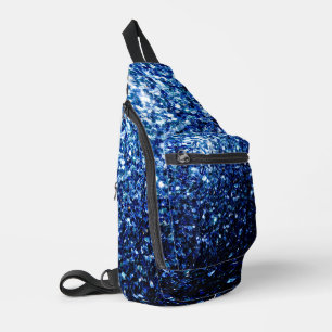 Sac À Bandoulière Flamme de parties scintillant bleu foncé