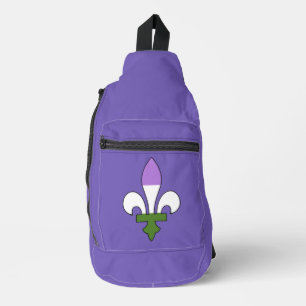 Sac À Bandoulière Fleur-de-lis de fierté genderqueer