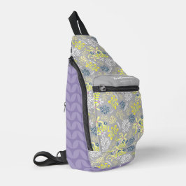 Sac À Bandoulière Fleurs de petit bouquet gris lavande