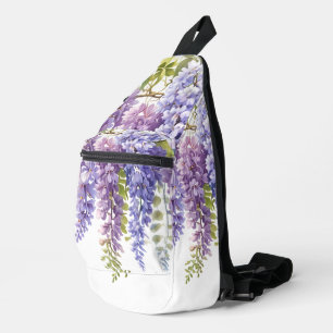 Sac À Bandoulière Fleurs violettes élégantes aquarelle florale wiste