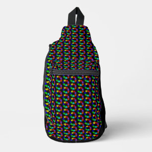 Sac À Bandoulière Floral Arc-en-ciel Coeurs d'amour