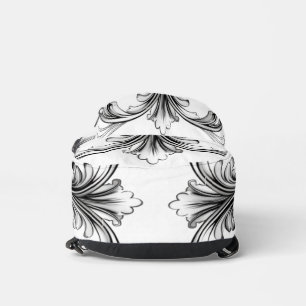 Sac à bandoulière floral baroque noir et blanc vin