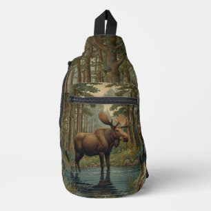 Sac À Bandoulière Flux boisé de l'orignal rustique